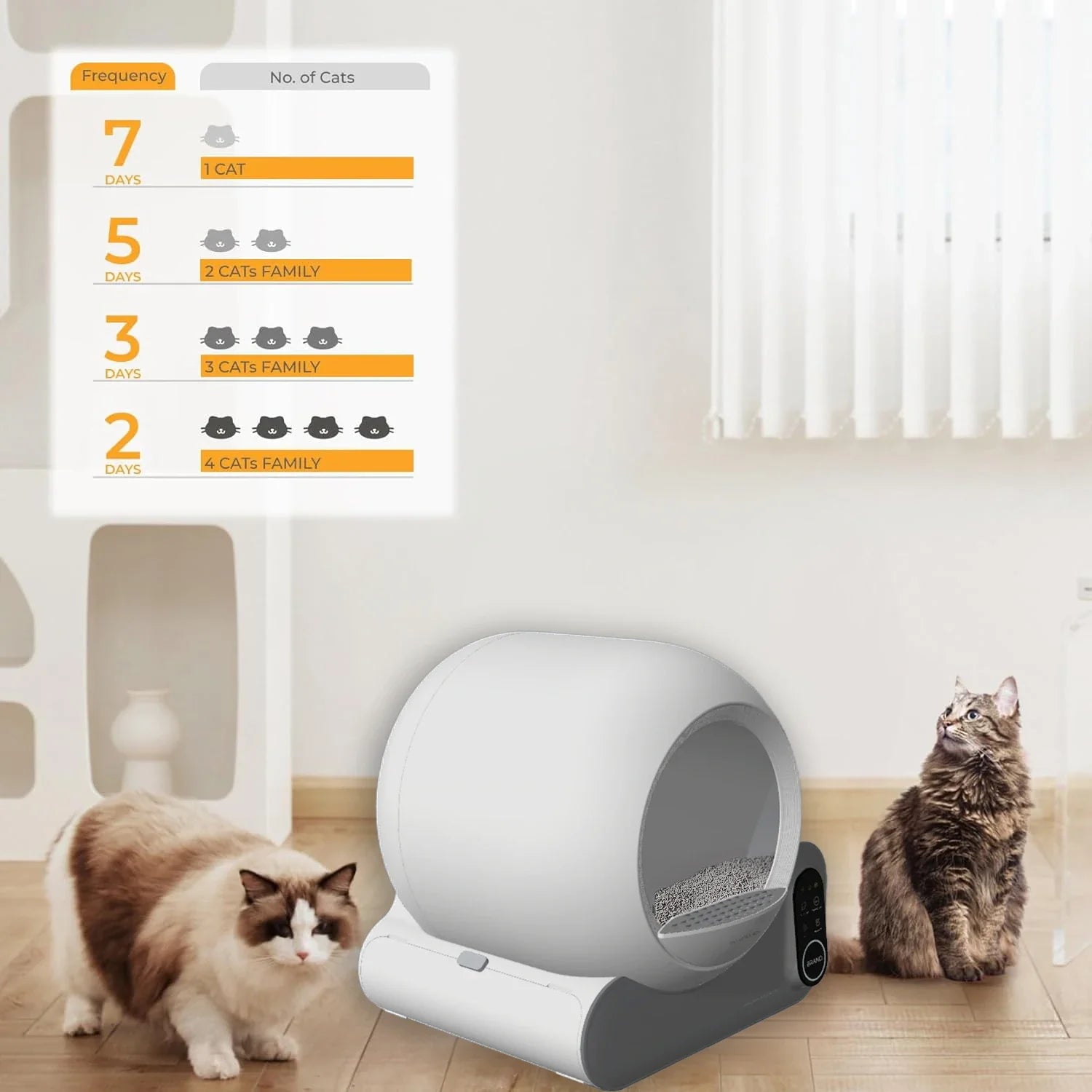 HKM-557139 Smart Automatic Cat Litter Box - 70L Self-Cleaning, Odorless, App Controlled, Dust-Free Design