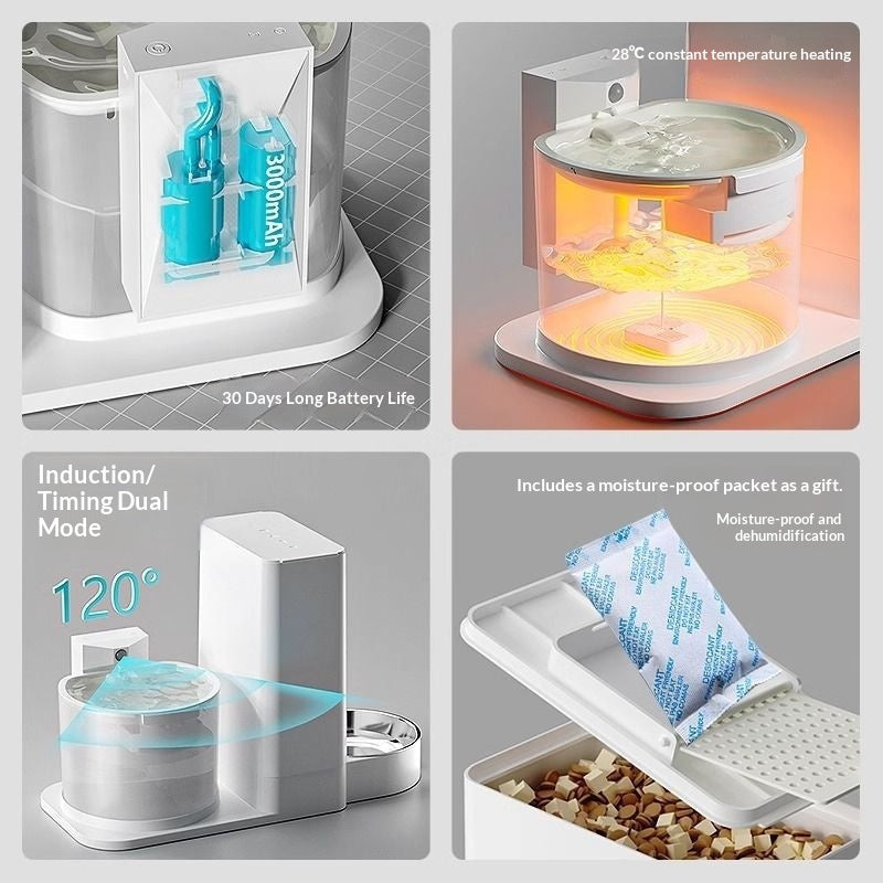HKM-5571773 Wireless Thermostatic Cat Water Dispenser with Dual Drinking Functionality and Filter System