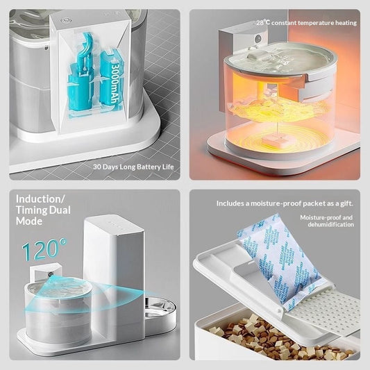 HKM-5571773 Wireless Thermostatic Cat Water Dispenser with Dual Drinking Functionality and Filter System