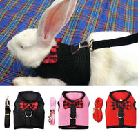 HKM-557203 Breathable Mesh Chest Harness with Traction Rope for Rabbits - Black, Red, Pink Options