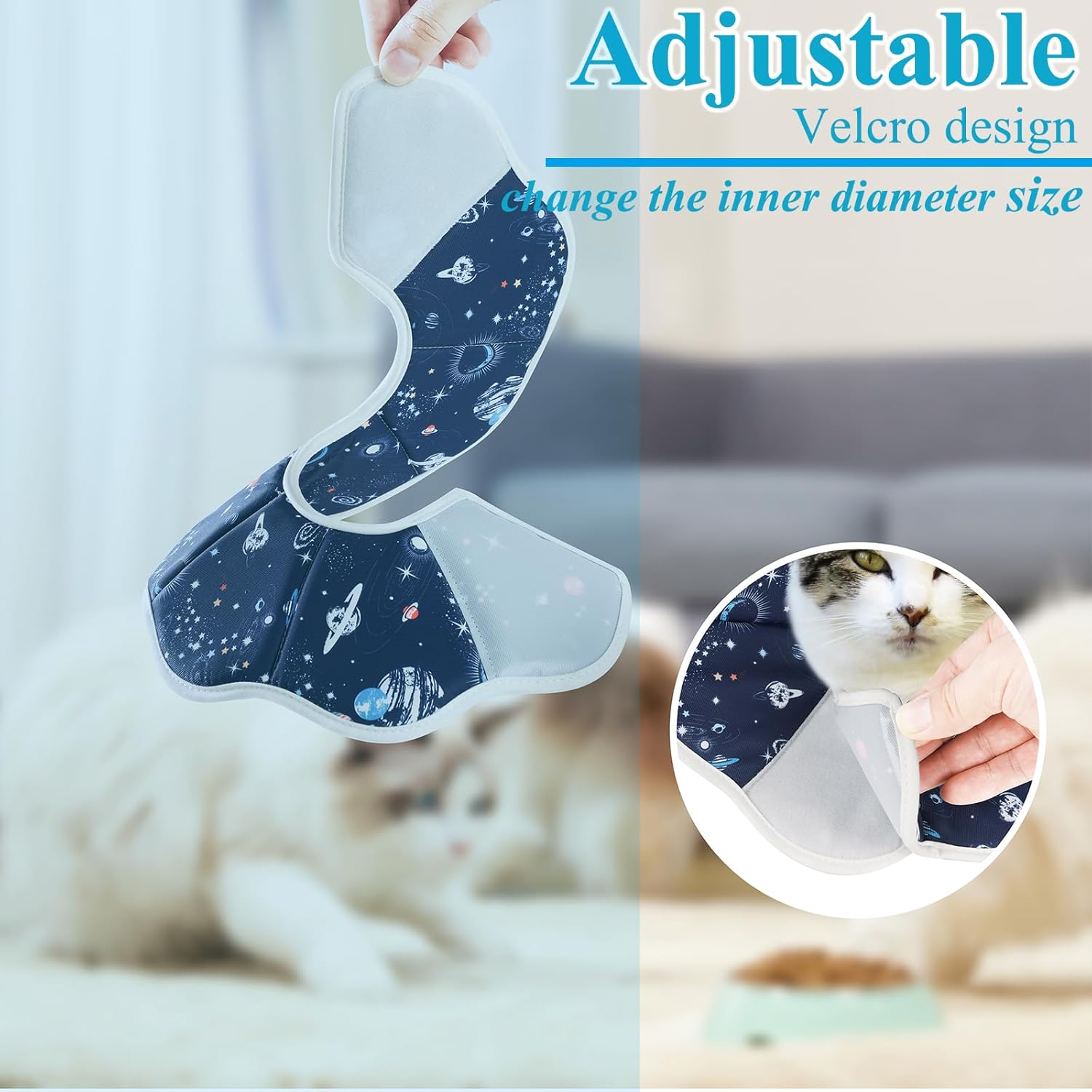 HKM-5573053 Soft Cat Recovery Cone Collar for Post-Surgery Comfort | Adjustable Neck Protector for Small and Medium Cats
