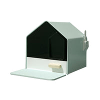 HKM-5575229 Fully Enclosed Drawer-Style Cat Litter Box in Tiffany Blue, Fiery Red, and Gentleman Gray