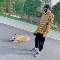 HKM-5576125 Casual Cotton Dog Shirt for Spring and Summer - Yellow Wing Design, Multiple Sizes Available