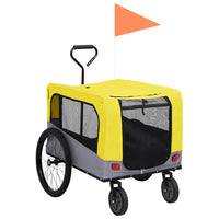 HKM-5577021 2-in-1 Dog Bicycle Trailer and Stroller with Suspension and Compact Storage