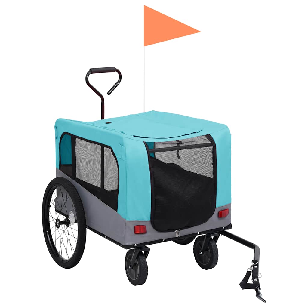 HKM-5577021 2-in-1 Dog Bicycle Trailer and Stroller with Suspension and Compact Storage