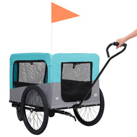 HKM-5577021 2-in-1 Dog Bicycle Trailer and Stroller with Suspension and Compact Storage