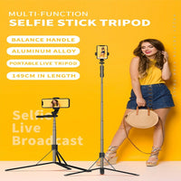 HKM-557715 Bluetooth Wireless Selfie Stick Tripod Monopod for iPhone - Foldable & Adjustable