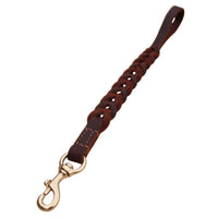 HKM-557715 Braided Real Leather Dog Leash for Medium and Large Dogs - 50cm Training Lead, Explosion-Proof Design
