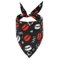HKM-5578941 Valentine's Day Cartoon Pet Scarf - Triangle Design, Polyester Material, Multiple Styles