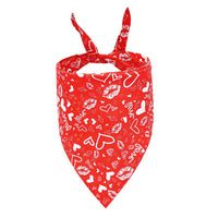 HKM-5578941 Valentine's Day Cartoon Pet Scarf - Triangle Design, Polyester Material, Multiple Styles