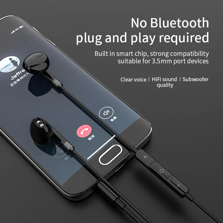 HKM-557907 Wired 3.5mm Earphones with Noise Cancelling Microphone for Sports Activities