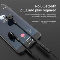 HKM-557907 Wired 3.5mm Earphones with Noise Cancelling Microphone for Sports Activities
