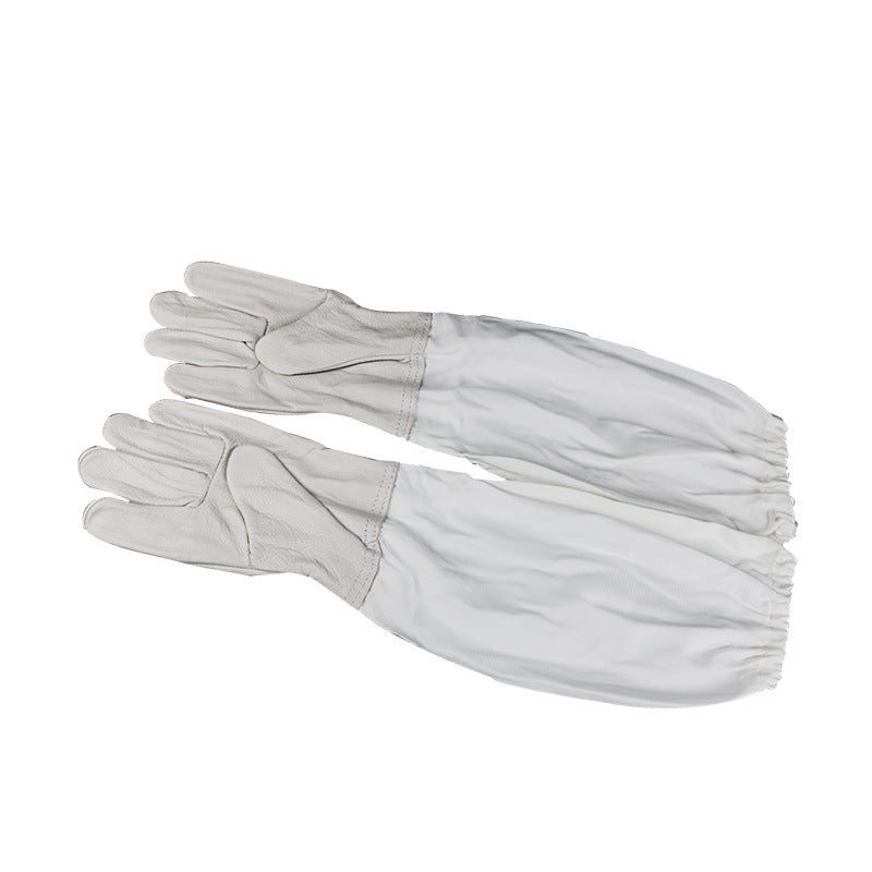 HKM-5579197 BeeWARE White Polyester Cotton Sheepskin Anti-Bee Gloves for Bee Harvesting
