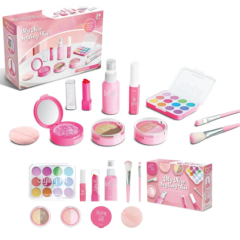 HKM-557971 Kids Makeup Playset - Simulation Dress-Up Game for Girls, Ages 2-9, Plastic Toy Set