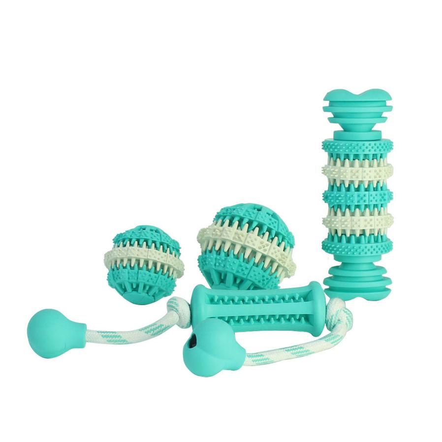 HKM-558035 Durable Dog Molar Toys - Spherical and Bone-Shaped Chew Toys for Dental Health, Various Sizes Available