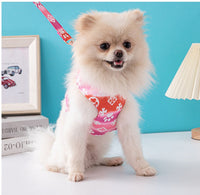 HKM-5580605 Fashionable Pet Harness with Traction Rope for Dogs - Available in Red, Blue, and Pink