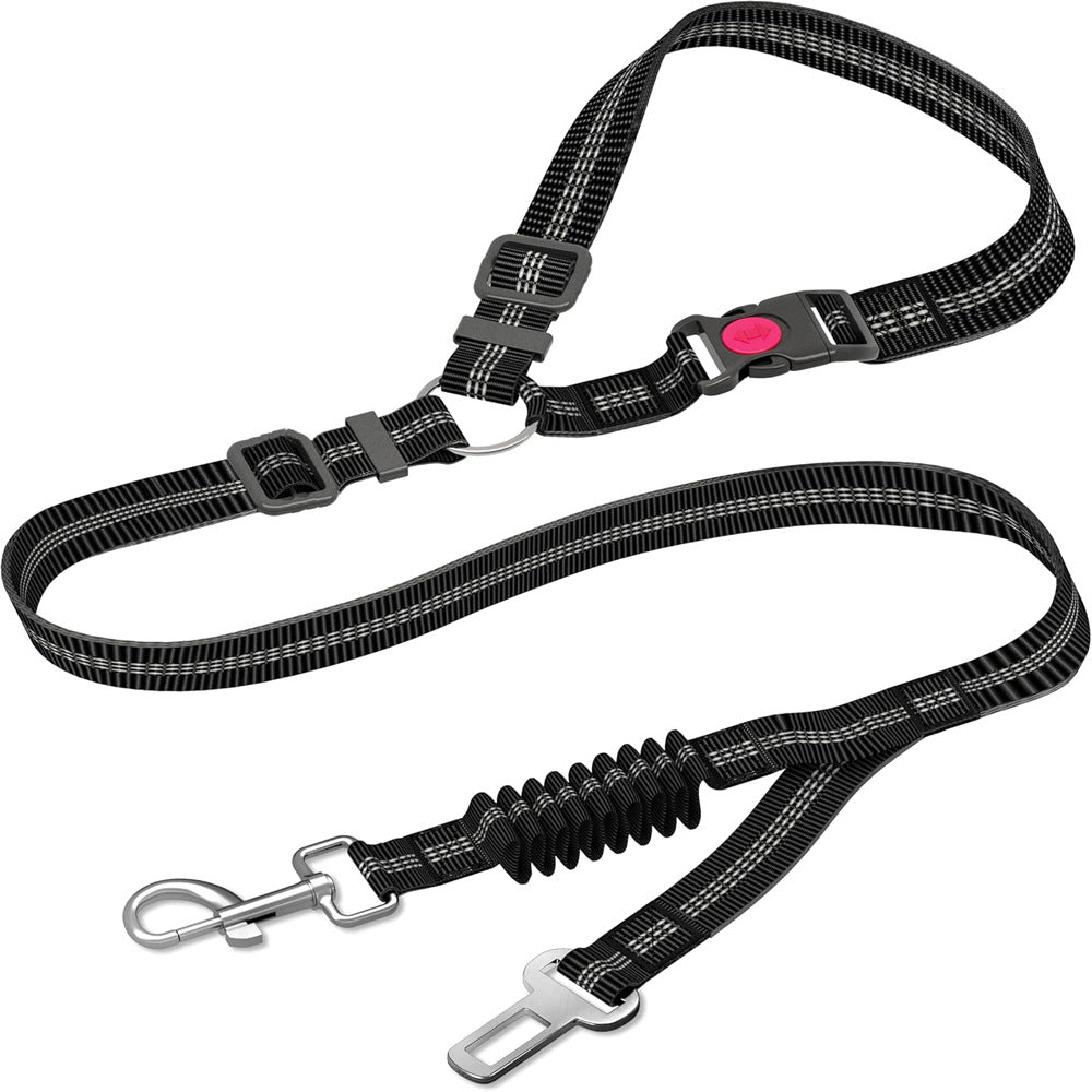 HKM-5581117 Retractable Dog Leash with Anti-Pull Car Seatbelt for Comfortable Walks