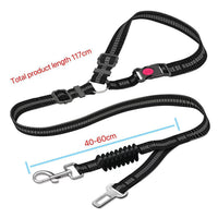 HKM-5581117 Retractable Dog Leash with Anti-Pull Car Seatbelt for Comfortable Walks