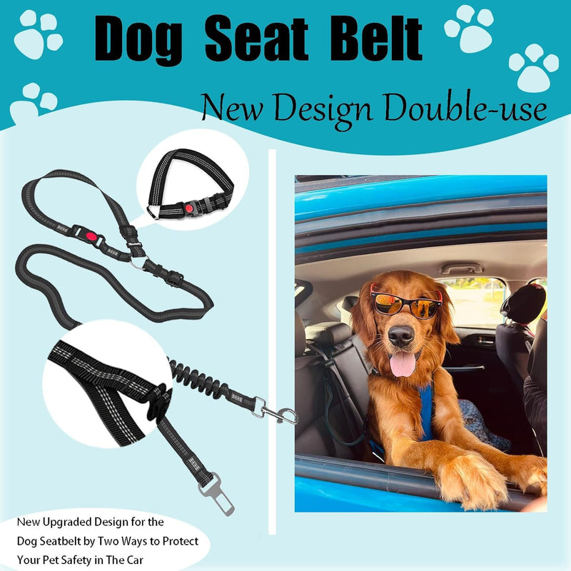 HKM-5581117 Retractable Dog Leash with Anti-Pull Car Seatbelt for Comfortable Walks
