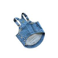 HKM-5581885 Stylish Removable Denim Pet Suspender Skirt with Matching Hat for Dogs