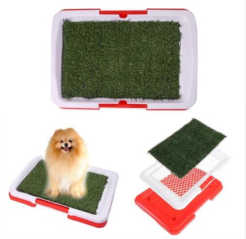 HKM-5582781 Indoor Dog Potty Training Mat with Simulation Grass - 3 Layers with Odor Resistance