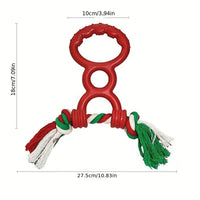 HKM-5584573 Durable Rubber Interactive Dog Toy with Two Loops and Half Drawstring for Chewing and Outdoor Play