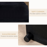 HKM-5585725 Pet Sofa Bed with Storage for Cats and Small Dogs, Cushioned Black Couch with Tufted Design