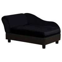 HKM-5585725 Pet Sofa Bed with Storage for Cats and Small Dogs, Cushioned Black Couch with Tufted Design
