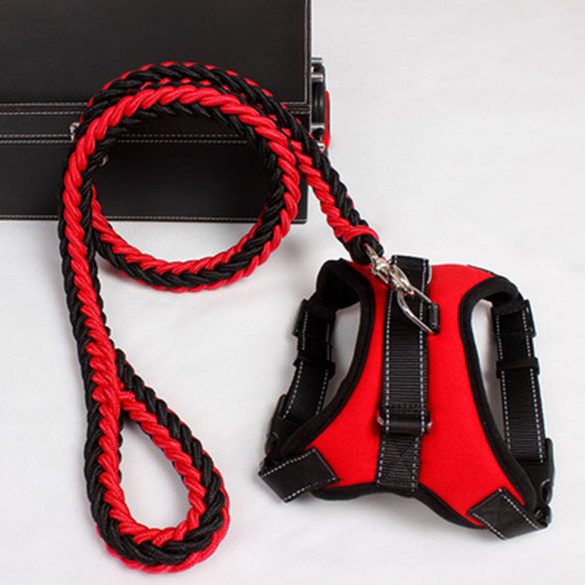 HKM-5586365 Saddle Chest Strap for Dogs - Durable Nylon with Breathable Mesh and Comfortable Padding, Black Red Camouflage