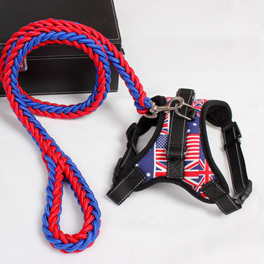 HKM-5586365 Saddle Chest Strap for Dogs - Durable Nylon with Breathable Mesh and Comfortable Padding, Black Red Camouflage