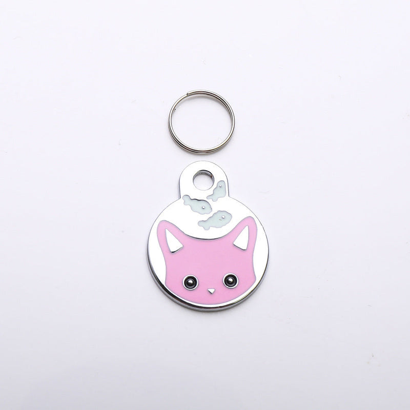HKM-558675 Cartoon Cat and Fish Design Alloy Pendant for Dog Collar - Cute Seasonal Ornament