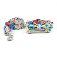HKM-5586877 Red Midsummer Garden Dog Collar with Bow Tie and Leash Set