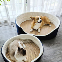 HKM-5587133 Large Navy Blue Removable and Washable Summer Dog Sofa Pet Bed for Small to Extra Large Dogs