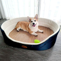 HKM-5587133 Large Navy Blue Removable and Washable Summer Dog Sofa Pet Bed for Small to Extra Large Dogs