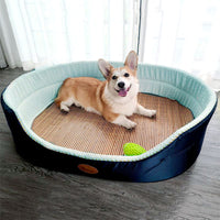 HKM-5587133 Large Navy Blue Removable and Washable Summer Dog Sofa Pet Bed for Small to Extra Large Dogs