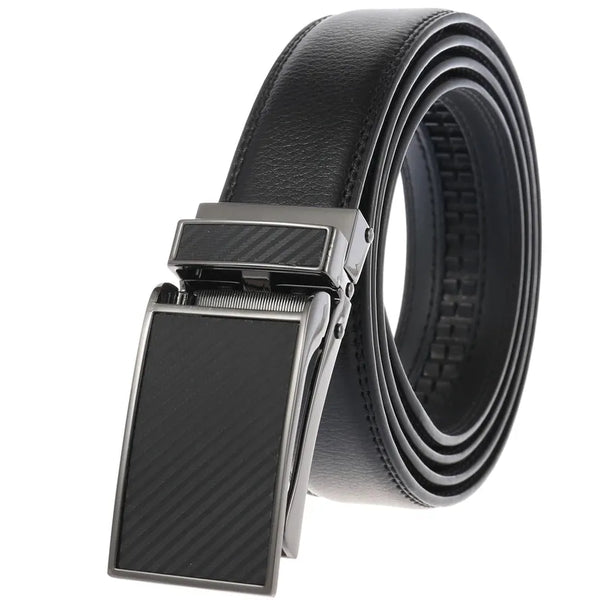 HKM-558867 Automatic Cow Hide Ratchet Belt – Custom Logo Printable, 3.1cm Width