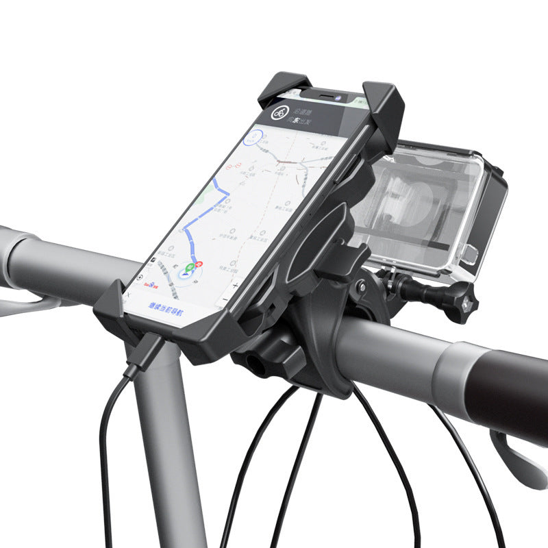 HKM-558867 Universal Auto Locking Sports Camera Bicycle Mount for 4-6.5 Inch Smartphones