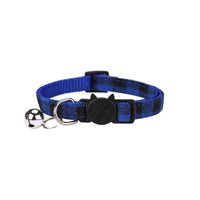 HKM-5589053 Plaid Bowknot Cat Collar with Anti-Rust Bell - Adjustable Cotton Design in Multiple Colors