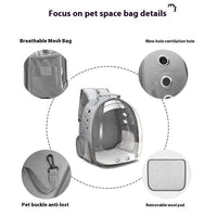 HKM-5589309 Transparent Portable Cat Backpack with Large Capacity - Stylish Solid Colors Available