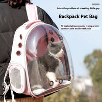 HKM-5589309 Transparent Portable Cat Backpack with Large Capacity - Stylish Solid Colors Available
