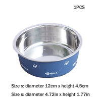 HKM-5590333 Double-Walled Stainless Steel Non-Slip Pet Bowl with Suction Base, Scandinavian Design - Multiple Sizes Available