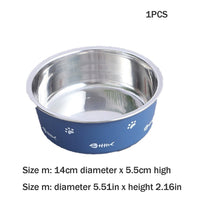 HKM-5590333 Double-Walled Stainless Steel Non-Slip Pet Bowl with Suction Base, Scandinavian Design - Multiple Sizes Available