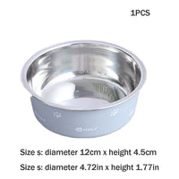 HKM-5590333 Double-Walled Stainless Steel Non-Slip Pet Bowl with Suction Base, Scandinavian Design - Multiple Sizes Available