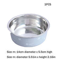 HKM-5590333 Double-Walled Stainless Steel Non-Slip Pet Bowl with Suction Base, Scandinavian Design - Multiple Sizes Available