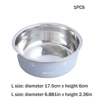 HKM-5590333 Double-Walled Stainless Steel Non-Slip Pet Bowl with Suction Base, Scandinavian Design - Multiple Sizes Available