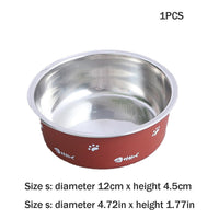 HKM-5590333 Double-Walled Stainless Steel Non-Slip Pet Bowl with Suction Base, Scandinavian Design - Multiple Sizes Available