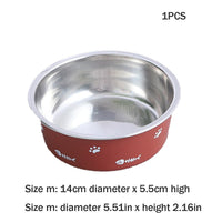 HKM-5590333 Double-Walled Stainless Steel Non-Slip Pet Bowl with Suction Base, Scandinavian Design - Multiple Sizes Available