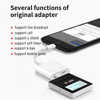 HKM-559059 2 in 1 Audio Charge Adapter for iOS Devices to 3.5mm Aux Jack Splitter, Compatible with iPhone Models 7, 8, X, 11, 12, 13, 14