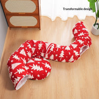 HKM-5591101 Christmas Tree Cat Tunnel Bed - Warm Flannel Pet Nest for Cats 86x26 cm