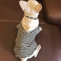 HKM-5591229 Striped Hooded Terry Cotton Pet Sweatshirt for Small Dogs and Cats